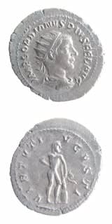 Silver Antoninianus of Emperor Gordian III, 240 CE - 244 CE