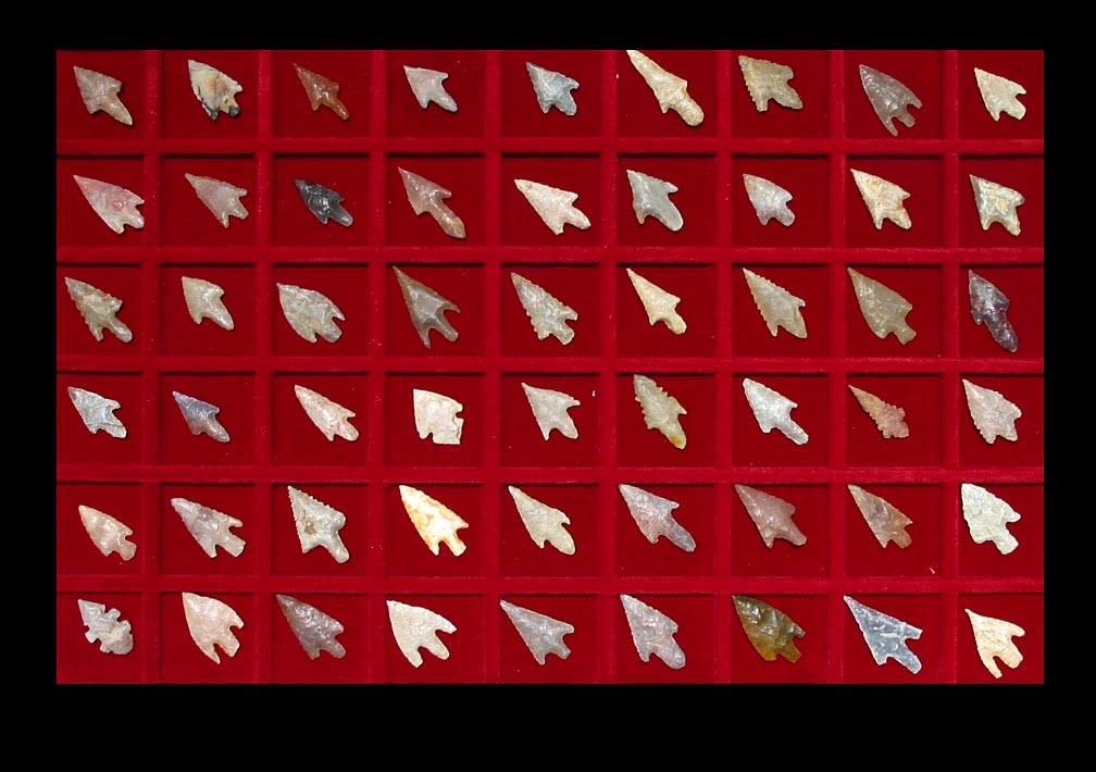 Set of Fifty-Four Neolithic Flint Arrowheads, 6000 BCE - 4000 BCE