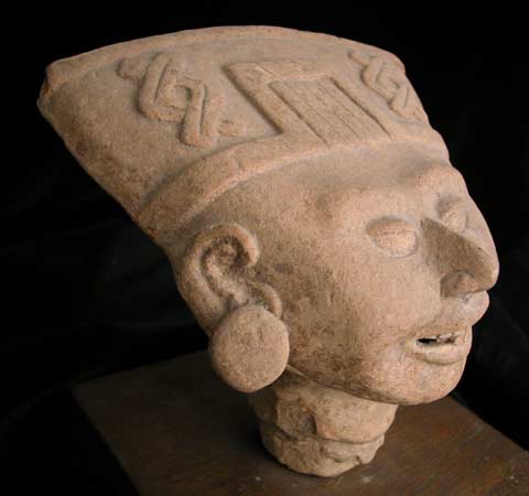 Remojadas Sculptural Fragment of a Smiling Head, 500 CE - 900 CE