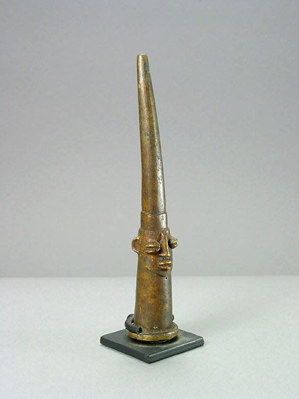 Yoruba Bronze Diviners Rod, 1880 CE - 1920 CE