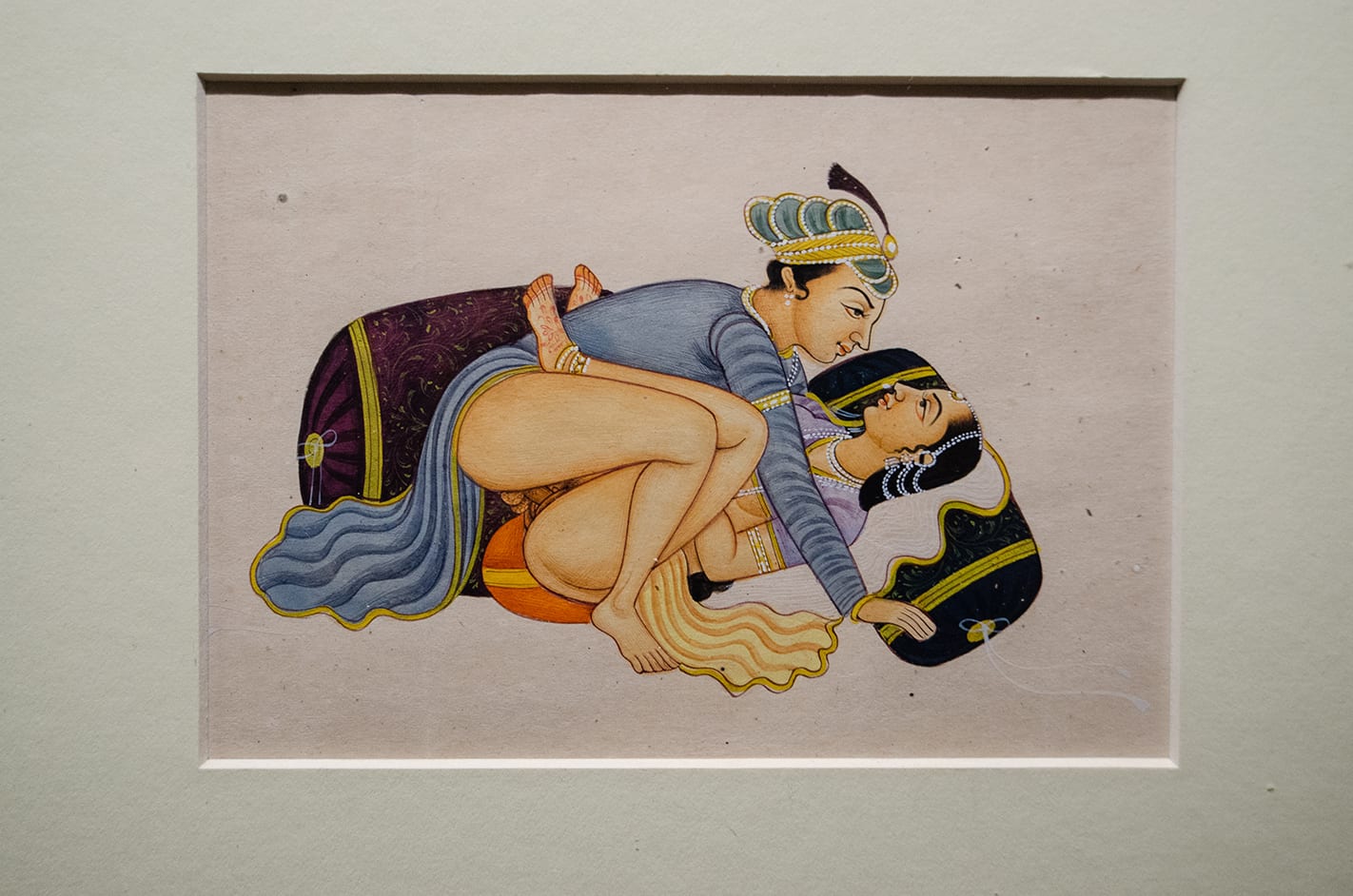 149 - Late Mughal Empire Erotic Manuscript / Painting Inspired by the Kama Sutra, 18th Century CE - 19th Century CE