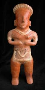Pihuamo Style Colima Terracotta Sculpture of a Standing Woman, 300 BCE - 300 CE
