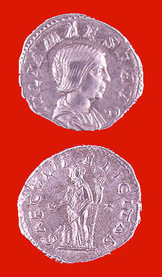 Silver Denarius of Julia Maesa, 218 CE - 225 CE