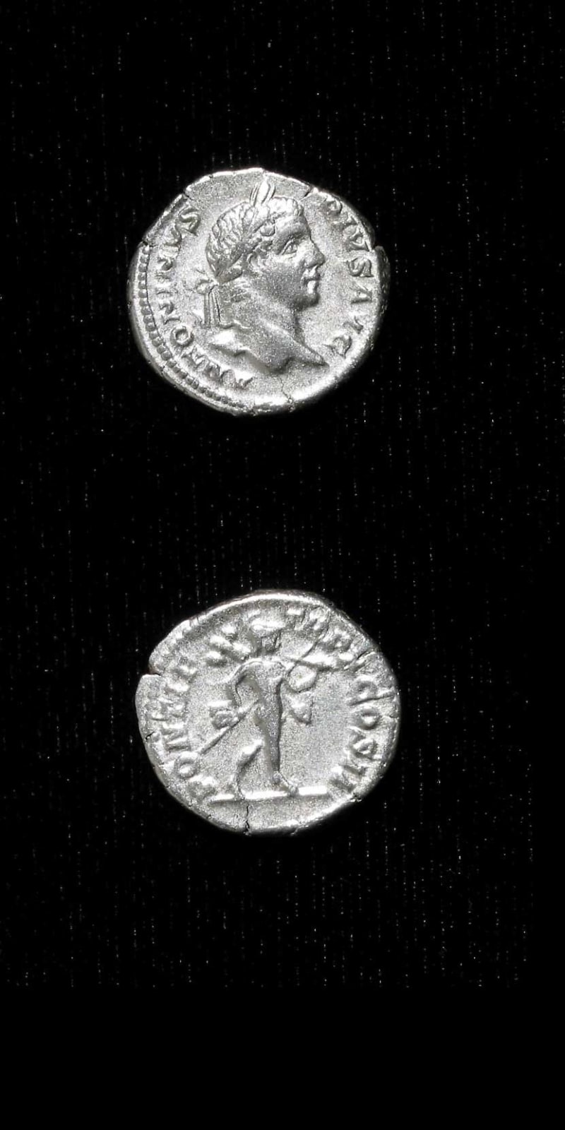 Silver Denarius of Emperor Caracalla, 200 CE - 210 CE