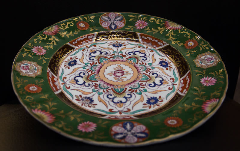 Ironstone plate with colourful floral decoration, 19th Century CE