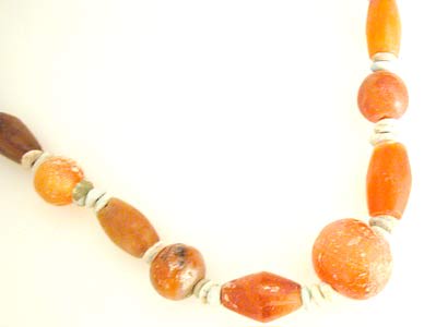 Carnelian And Faience Bead Necklace, 3300 BCE - 300 CE