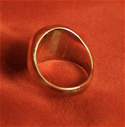 Gold Ring Featuring a Roman Carnelian Intaglio Depicting a Bust of the God Serapis, 100 CE - 300 CE