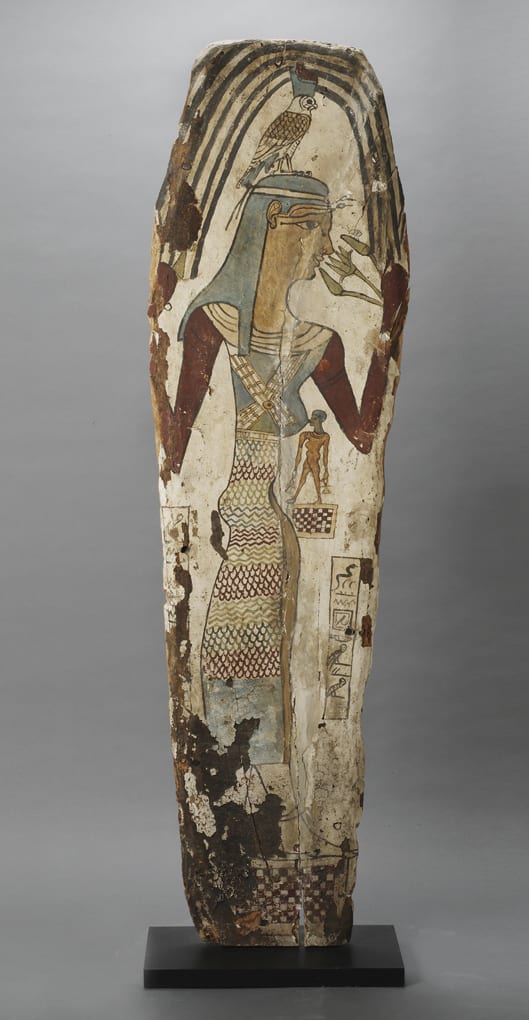 Egyptian Panel from a Sarcophagus Depicting Isis and Horus, 650 BCE - 550 BCE