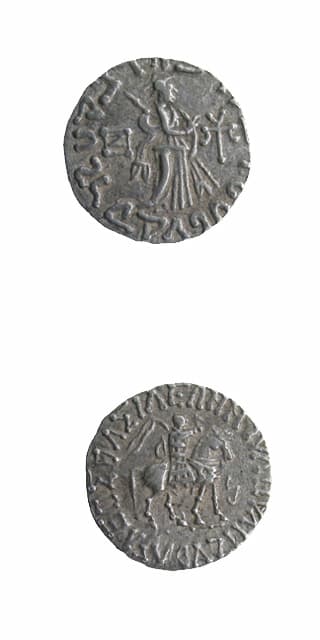 Indo-Scythian Silver Tetradrachm of King Azes II, 35 BCE - 5 CE