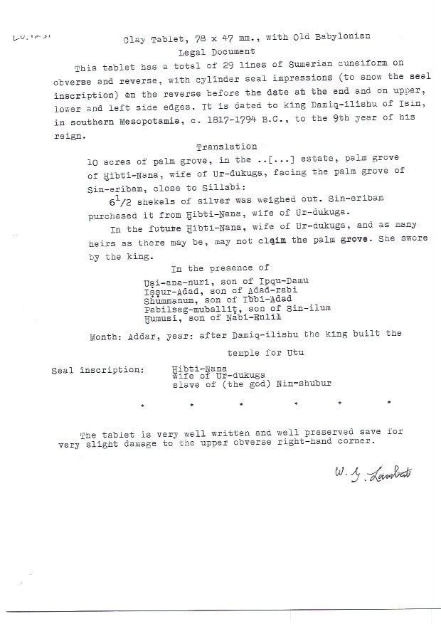 Old Babylonian Terracotta Cuneiform Tablet, 1834 BCE - 1831 BCE