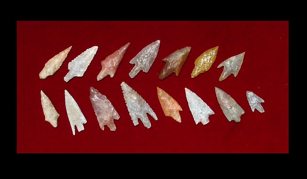 Set of Fifteen Neolithic Flint Arrowheads, 6000 BCE - 4000 BCE