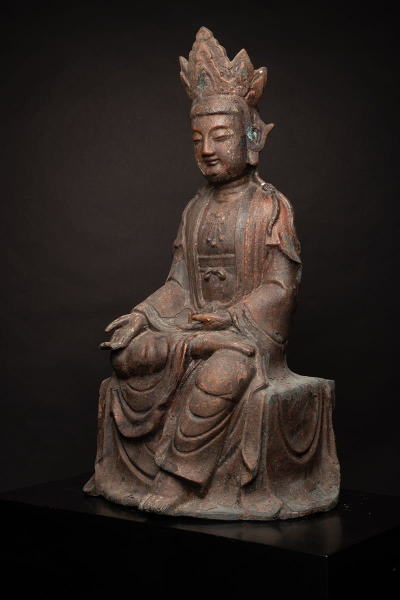 Ming/Qing Metal Seated Guanyin, 16th Century CE - 19th Century CE