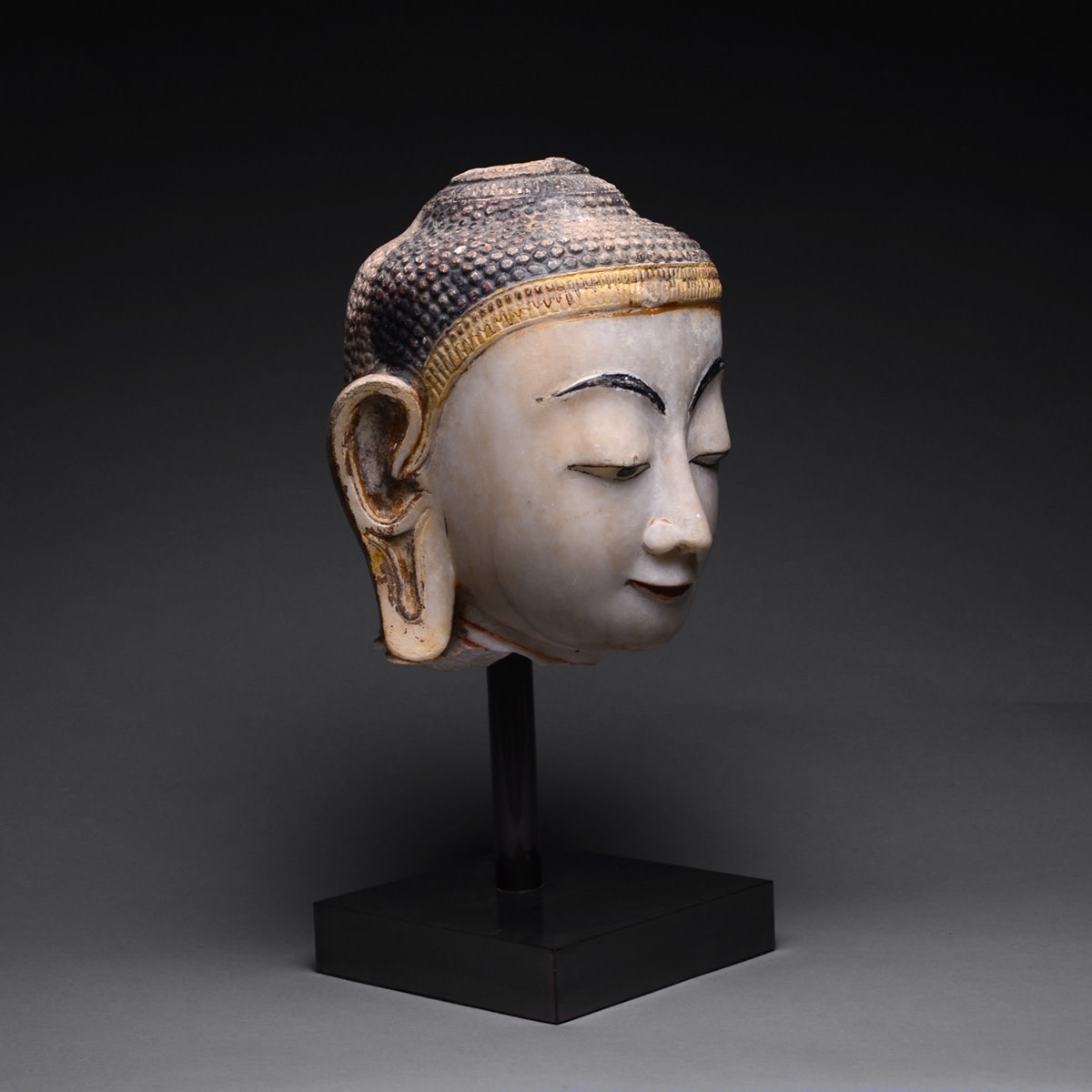 Shan Marble Head of Buddha, 18th Century CE