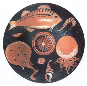 Apulian Red-Figure Fish Plate, 400 BCE - 300 CE