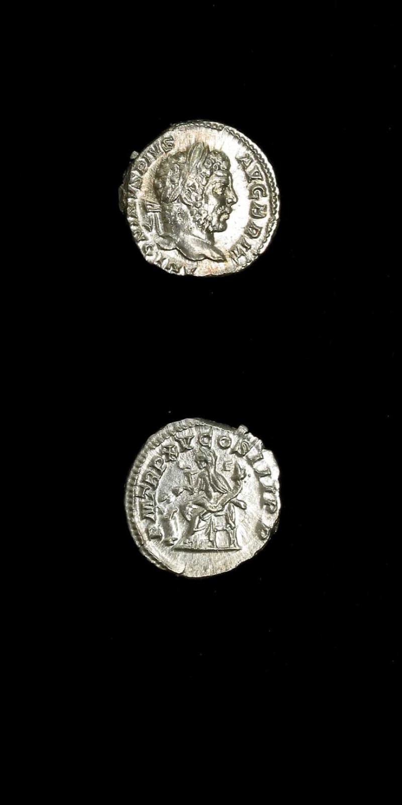 Silver Denarius of Emperor Caracalla, 210 CE - 213 CE