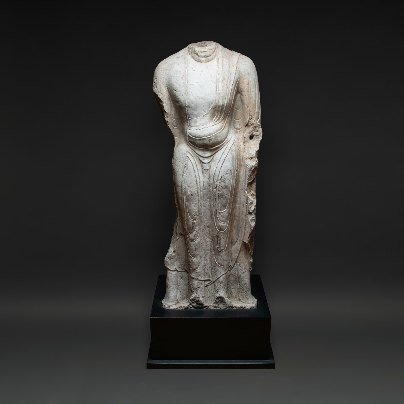 Tang Dynasty White Marble 'Bodhisattva' Torso, 618 CE - 907 CE