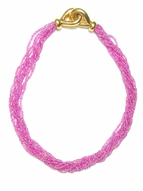 Eigth Strand Ruby Bead Necklace