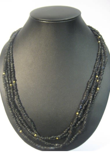 Black Glass Beaded Necklace, 100 CE - 1200 CE