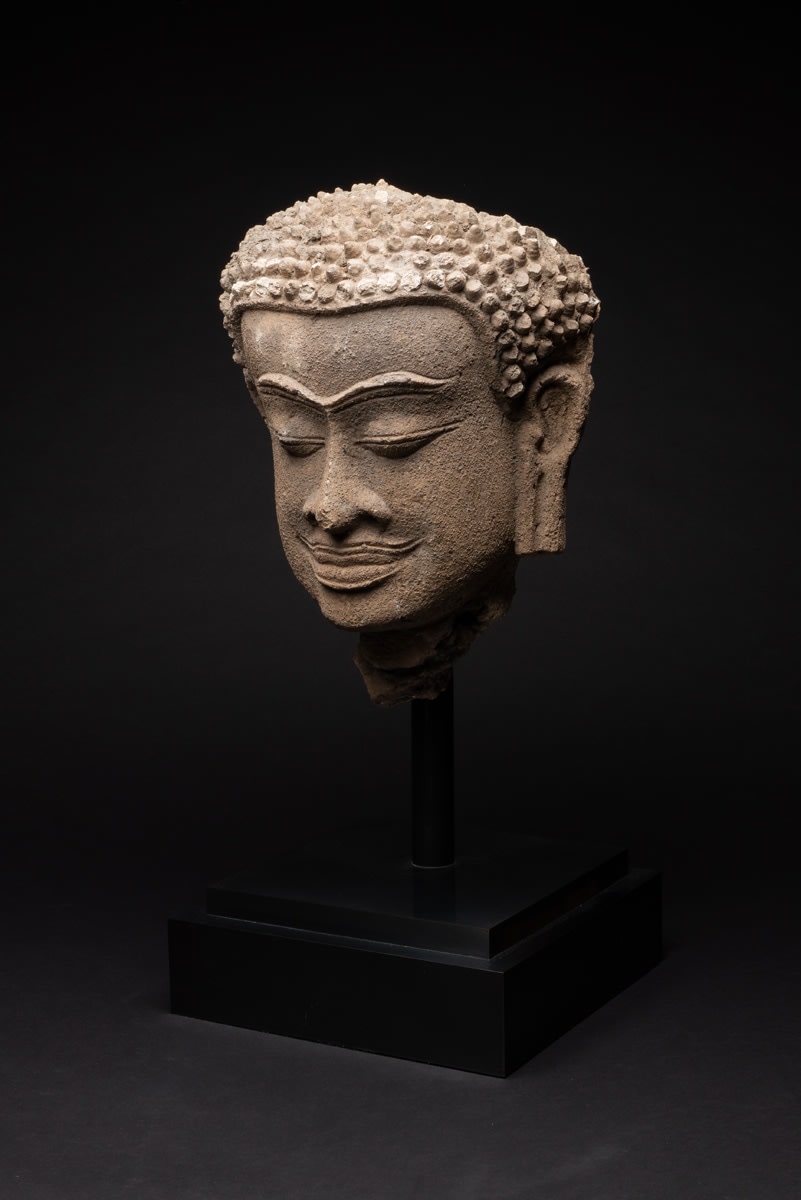 Khmer Stucco Head Of A Buddha, 1200 BCE - 1300 CE