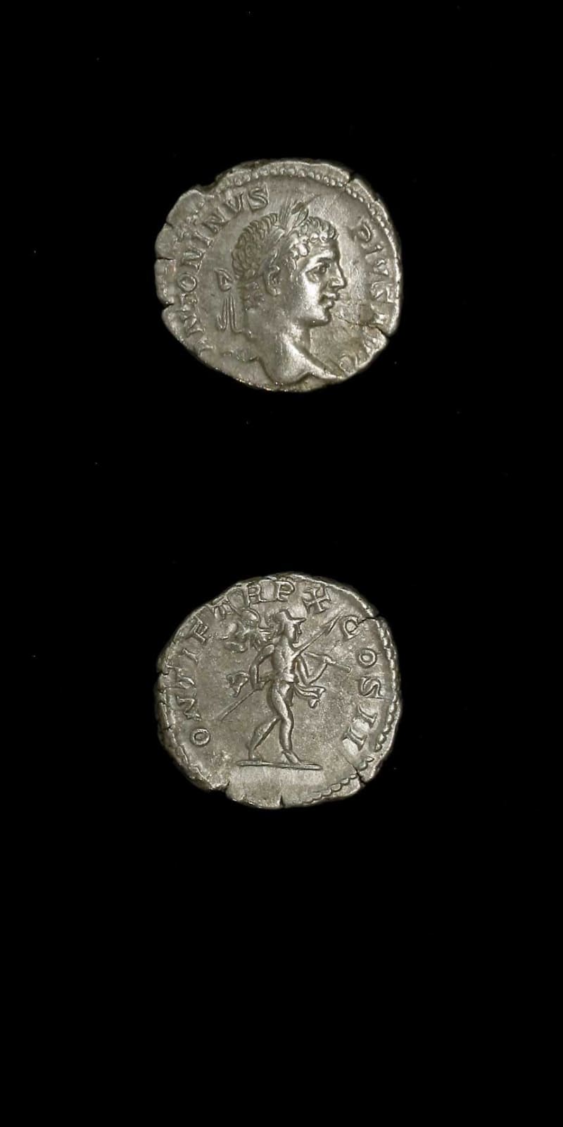 Silver Denarius of Emperor Caracalla, 200 CE - 210 CE