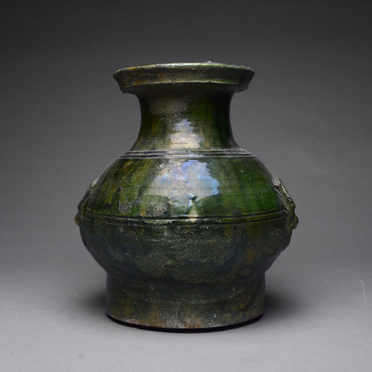 Eastern Han Green-Glazed Terracotta Hu, 25 CE - 220 CE