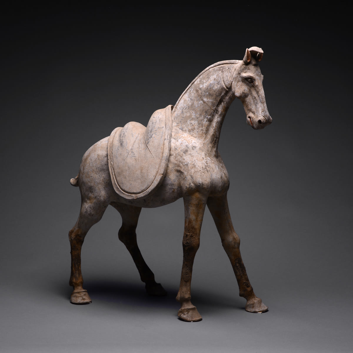 Tang Sculpture of a Horse with Removable Saddle, 618 CE - 906 CE