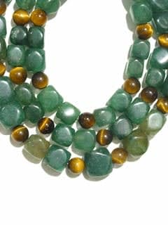 Aventurine Bead and Tiger's Eye Bead Necklace