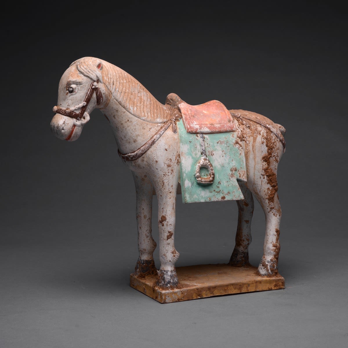 Ming Polychrome Terracotta Sculpture of a Horse, 1368 CE - 1644 CE