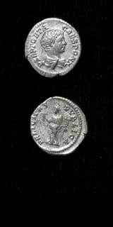 Silver Denarius of Geta Struck While Caesar, 199 CE - 202 CE