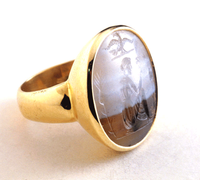 Agate Intaglio Depicting a Standing Deity, 1st Century CE - 3rd Century CE