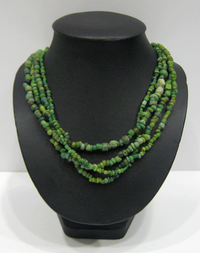 Green Glass Bead Necklace, 100 CE - 1200 CE