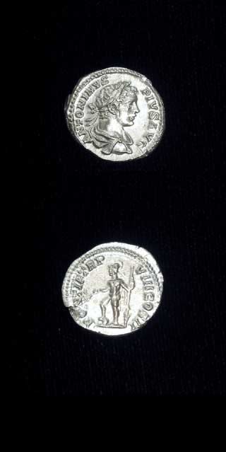 Silver Denarius of Emperor Caracalla, 200 CE - 210 CE