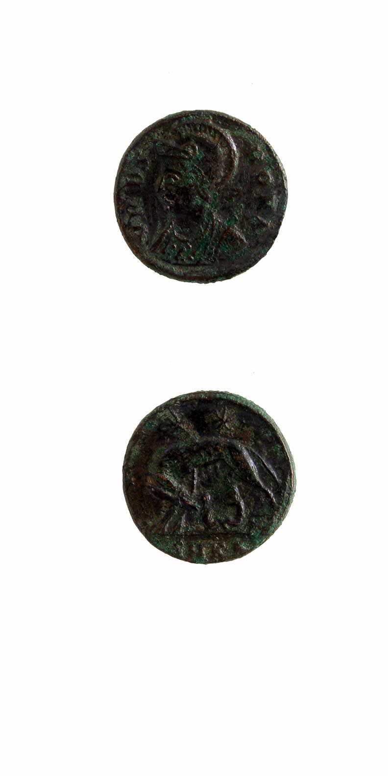 Bronze Coin Commemorating Rome Issued Anonymously During the Reign of Constantine I the Great, 330 CE - 346 CE