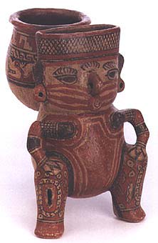 Squatting Figure Carrying Vessel, 700 CE - 1100 CE