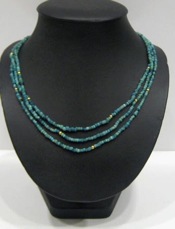 Turquoise Glass Bead Necklace, 100 CE - 1200 CE