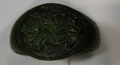 Roman Bronze Seal Ring, 100 CE - 300 CE