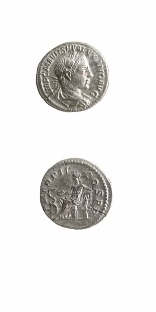 Silver Denarius of Emperor Severus Alexander, 222 CE - 238 CE