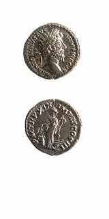 Silver Denarius of Emperor Marcus Aurelius, 161 CE - 180 CE