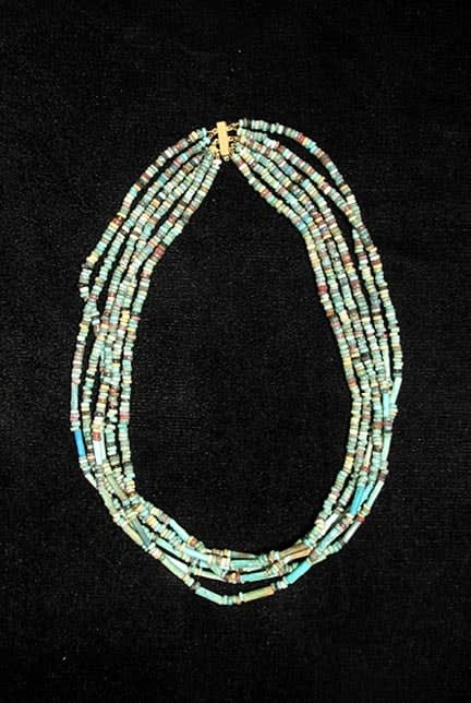 Six Strand Faience Bead Necklace, 1600 BCE - 1100 BCE