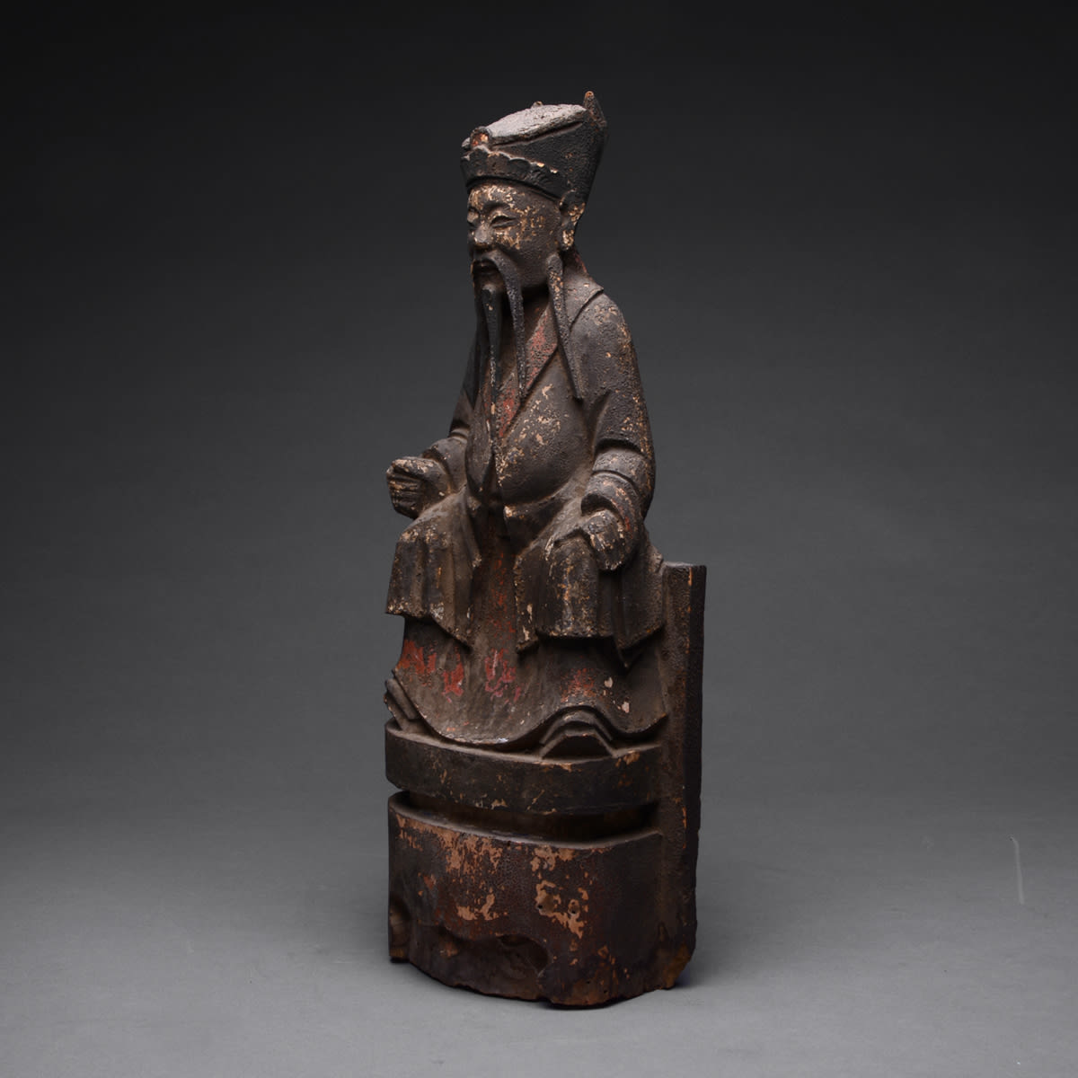 Qing Sculpture of a Seated Man, 1368 CE - 1911 CE