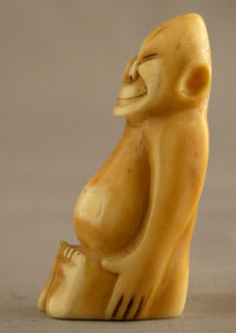 Miniature Walrus Tusk Sculpture, 19th Century CE