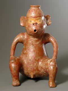Monkey Effigy Vessel, 300 BCE - 300 CE