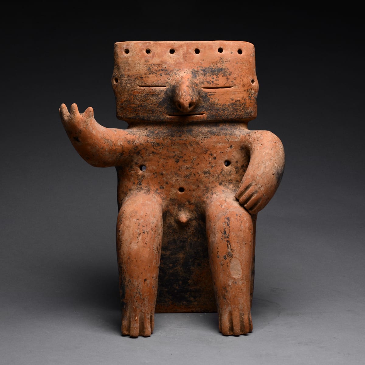 Quimbaya Sculpture of a Seated Man, 500 CE - 1000 CE