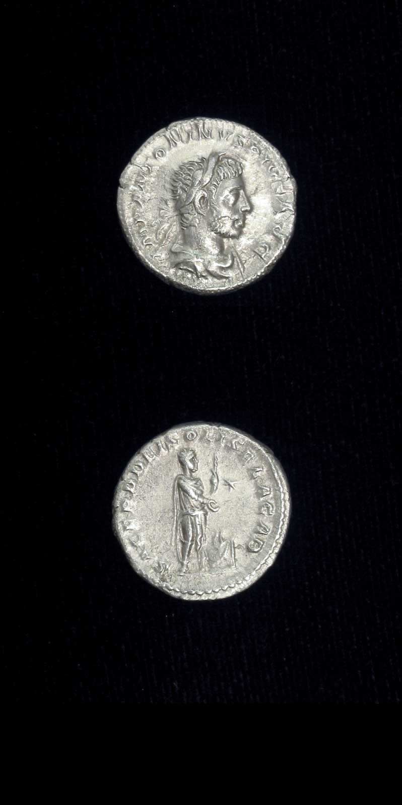 Silver Denarius of Emperor Elagabalus, 220 CE - 222 CE