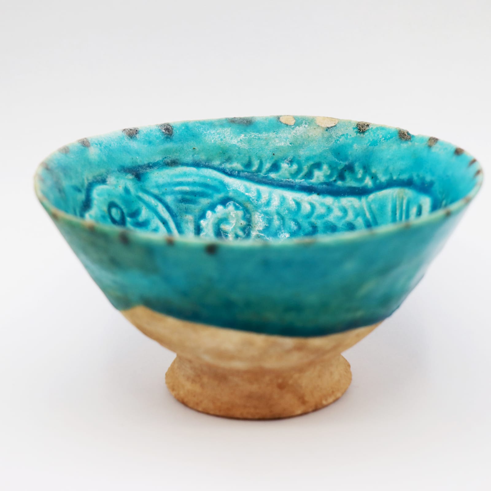 Bamiyan Blue-Glazed Bowl, with Tigers, Twelfth to Thirteenth Century AD