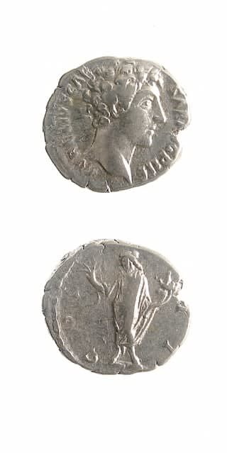 Silver Denarius of Marcus Aurelius Struck While Caesar, 139 CE - 161 CE