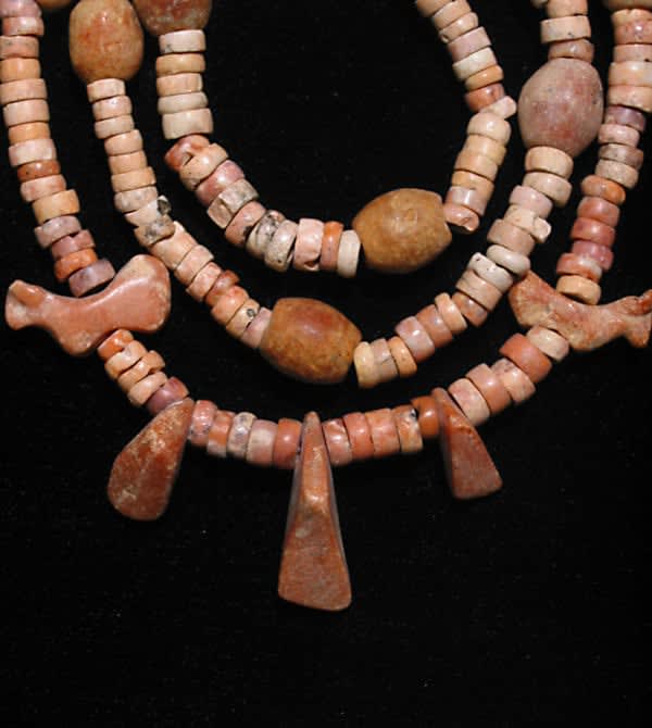 Limestone Bead Necklace With Amulets, 3300 BCE - 2300 BCE
