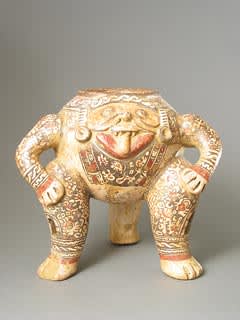 Tlaloc Effigy Tripod Vessel, 500 CE - 1000 CE