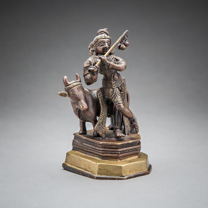 Figurine Of Krishna Playing The Flute - 19th Century Figurine Of Krishna Playing The Flute - 19th Century