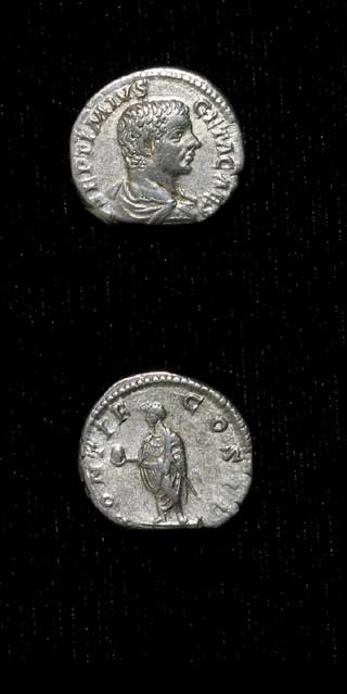 Silver Denarius of Geta Struck While Caesar, 202 CE - 209 CE